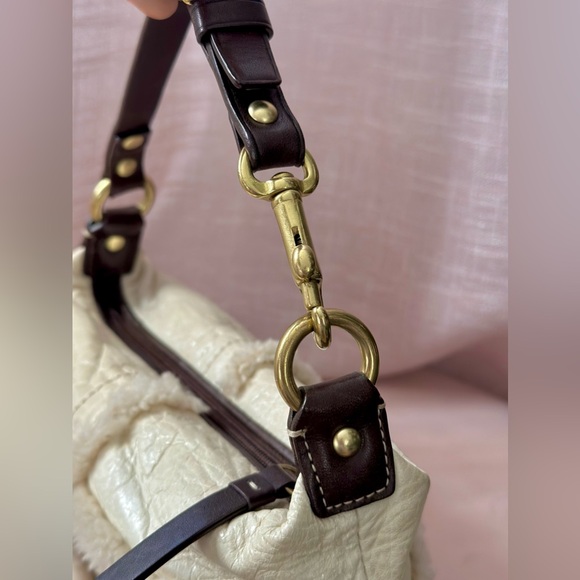 HTF Authentic Vintage Coach Signature Leather & Shearling mini bag/Pochette - Picture 3 of 11